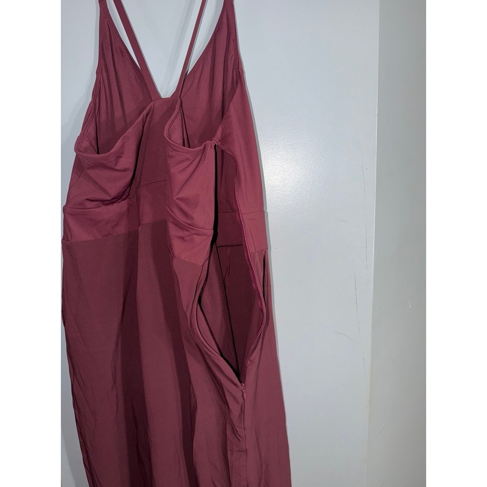 Halara Breezeful NEW one piece maroon long wide leg jumpsuit size 1x plus - Picture 7 of 11
